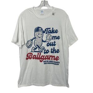 Port & Company Take Me Out To The Ballgame Tshirt Mens Large White Baseball